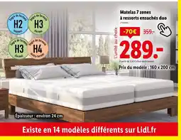 Lidl Matelas 7 zones à ressorts ensachés duo offre
