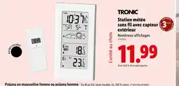 Lidl TRONIC Station météo sans fil avec capteur offre