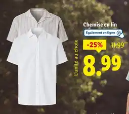 Lidl Chemise en lin offre