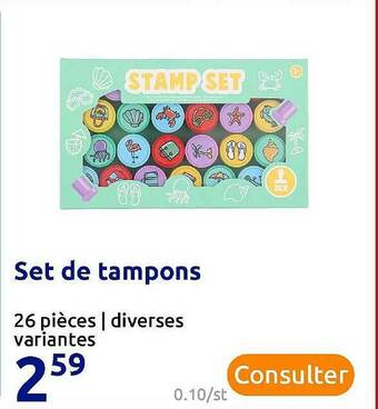 Action Set De Tampons offre