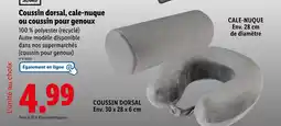 Lidl Coussin dorsal, cale-nuque ou coussin pour genoux offre