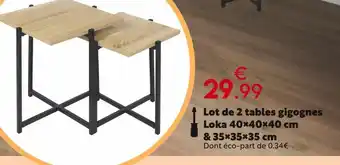 Maxi Bazar Lot de 2 tables gigognes Loka offre