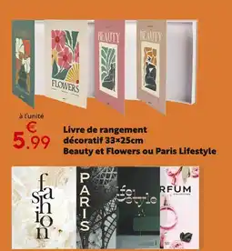 Maxi Bazar Livre de rangement décoratif Beauty et Flowers ou Paris Lifestyle offre
