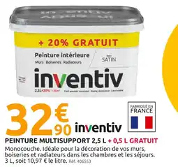 Mr Bricolage Inventiv Peinture multisupport 2,5 L + 0,5 L gratuit offre