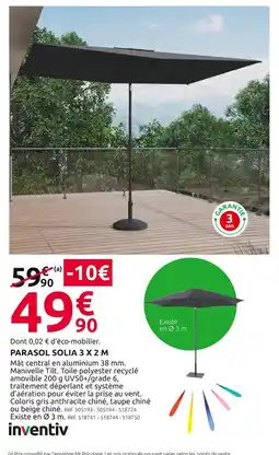 Mr Bricolage Inventiv Parasol Solia 3 x 2 m offre