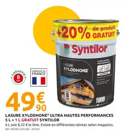 Mr Bricolage SYNTILOR LASURE XYLODHONE ULTRA HAUTES PERFORMANCES 5 L + 1 L GRATUIT offre