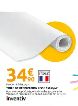 Mr Bricolage INVENTIV Toile de rénovation lisse 150 g/m² offre