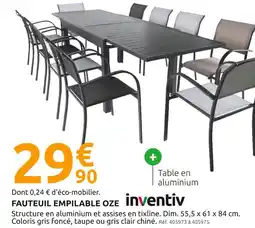 Mr Bricolage inventiv Fauteuil empilable oze offre