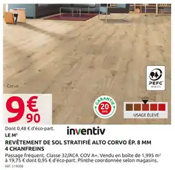 Mr Bricolage Inventiv Revêtement de sol stratifié Alto Corvo ép. 8 mm 4 chanfreins offre