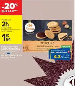Cora x Carrefour Biscuits deliccino carrefour extra offre
