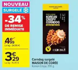 Cora x Carrefour MAISON DE CORÉE Corndog surgelé offre