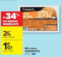 Cora x Carrefour SHARWOOD'S Mini naans offre