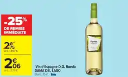 Cora x Carrefour DAMA DEL LAGO Vin d'Espagne D.O. Rueda offre
