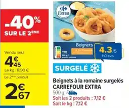 Cora x Carrefour Beignets à la romaine surgelés carrefour extra offre