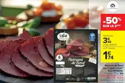 Cora x Carrefour ISLA MONDIAL Pastrami de Bœuf aux 3 épices Halal offre