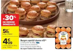 Cora x Carrefour Burgers apéritif cheese x12 offre