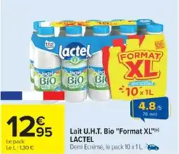 Cora x Carrefour LACTEL Lait U.H.T. Bio "Format XL" offre