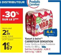 Cora x Carrefour Yaourt à boire carrefour sensation offre