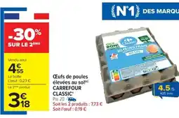 Cora x Carrefour Œufs de poules élevées au sol(°) CARREFOUR CLASSIC offre