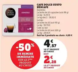 Hyper U Nescafé - cafe dolce gusto offre