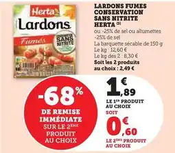 Hyper U Herta - lardons fumes conservation sans nitrite offre