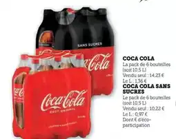 Hyper U Coca cola - sans sucres offre