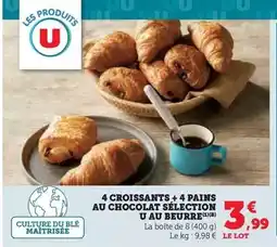 Hyper U U - croissants + pains au chocolat sélection au beurre offre