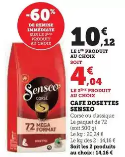 Hyper U Senseo - café dosettes offre