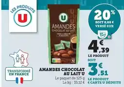 Hyper U U - amandes chocolat au lait offre