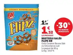 Hyper U Bn chocolat - bretzels salés flipz offre