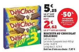 Hyper U Délichoc - biscuits au chocolat offre