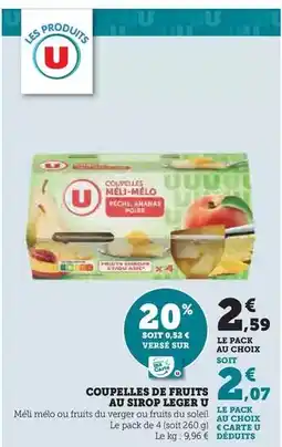 Hyper U U - coupelles de fruits au sirop leger offre