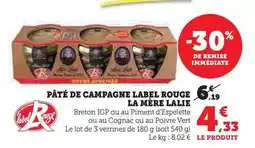 Hyper U Lalie - pâté de campagne label rouge offre