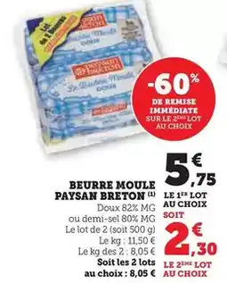 Hyper U Paysan breton - beurre moule offre
