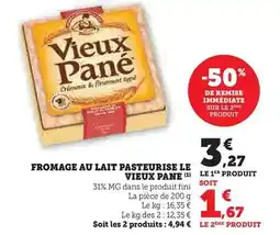 Hyper U Vieux pané - fromage au lait pasteurise offre