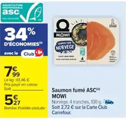 Cora x Carrefour MOWI Saumon fumé ASC offre