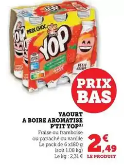 Hyper U Yoplait - yaourt a boire aromatise p'tit yop offre