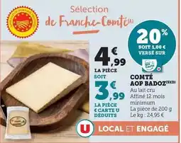 U Express Fromagerie badoz - comté aop offre