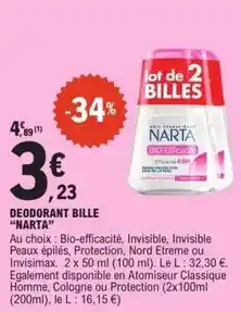 E.Leclerc Narta - deodorant bille offre