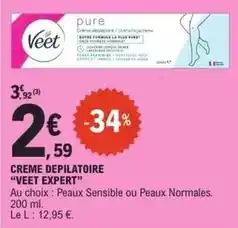 E.Leclerc Veet - creme depilatoire offre