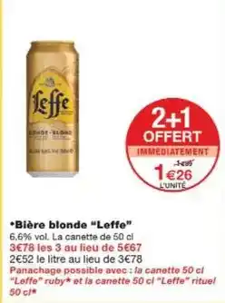 Monoprix Leffe - bière blonde offre
