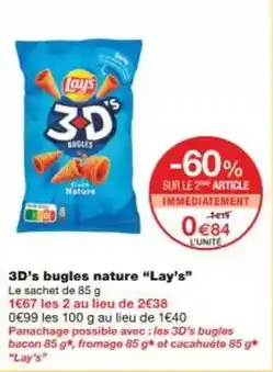 Monoprix Lay's - 3d's bugles nature offre