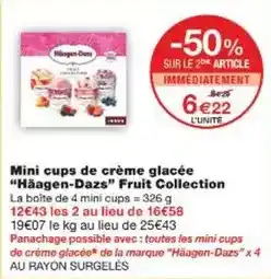 Monoprix Haagen dazs - mini cups de crème glacée fruit collection offre