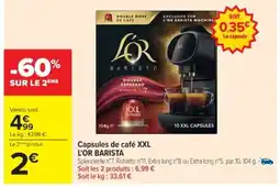 Cora x Carrefour L'OR BARISTA Capsules de café XXL offre