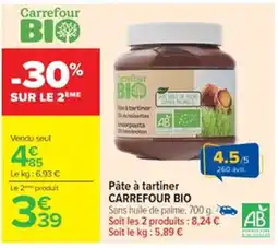 Cora x Carrefour Pâte à tartiner carrefour bio offre