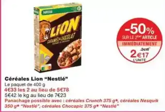 Monoprix Nestlé - céréales lion offre