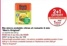 Monoprix Ben's original - riz micro-ondable citron et romarin 2 min offre