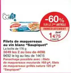 Monoprix Saupiquet - filets de maquereaux au vin blanc offre