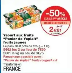 Monoprix Yoplait - yaourt aux fruits fruits jaunes offre