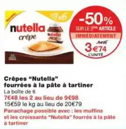 Monoprix Nutella - crêpes fourrées à la pâte à tartiner offre
